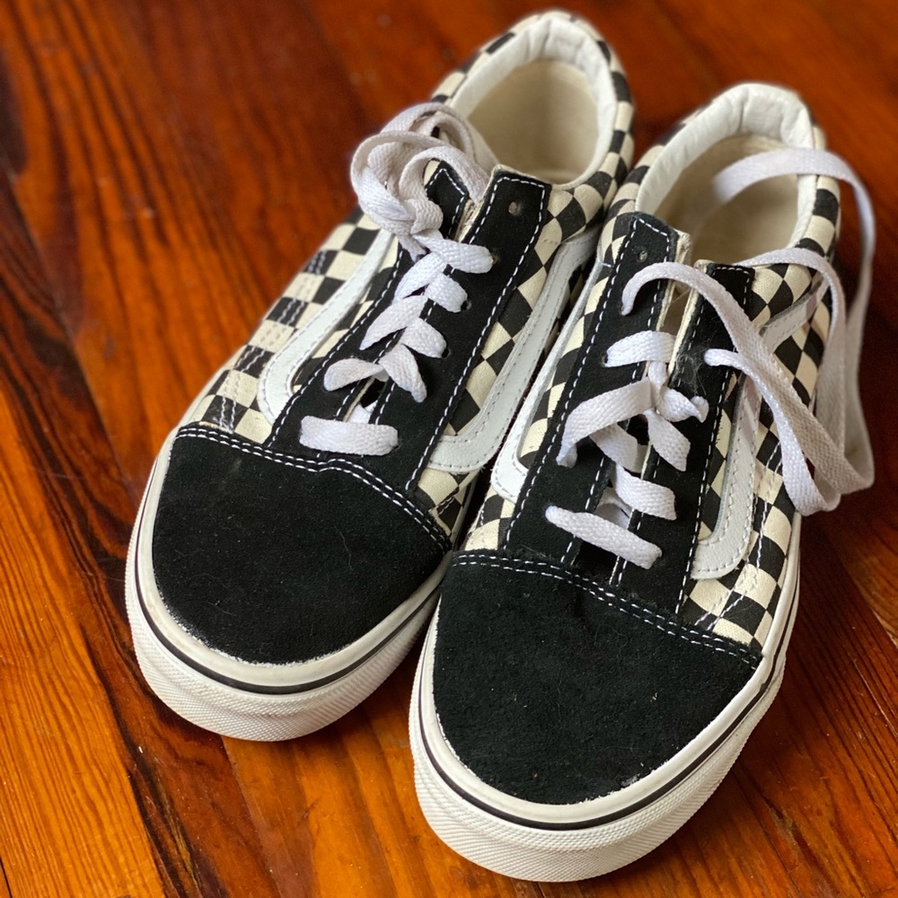 Vans Kids Checkered Black and White Sneakers